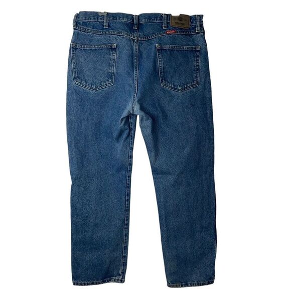 Wrangler light Blue Jeans Regular Fit size 38 x 30 pockets belt loop casual - Picture 3 of 13